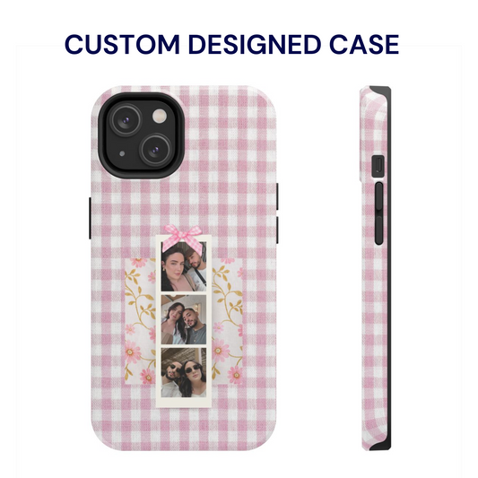 Pink Gingham PhotoStrip Custom Case