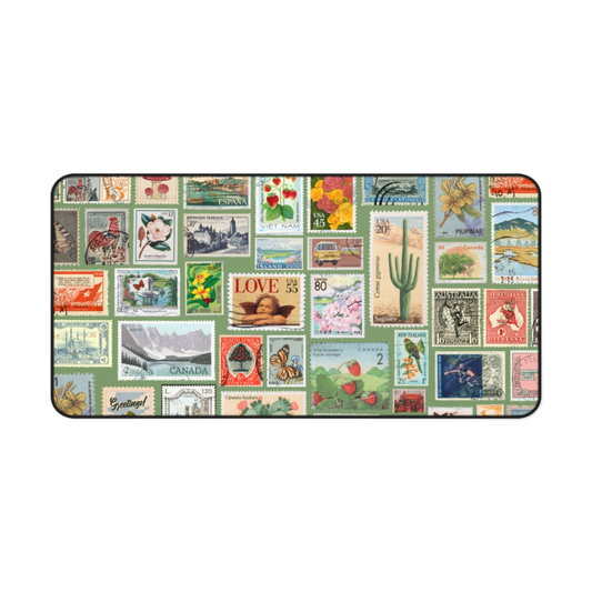 Green Stamp Desk Mat