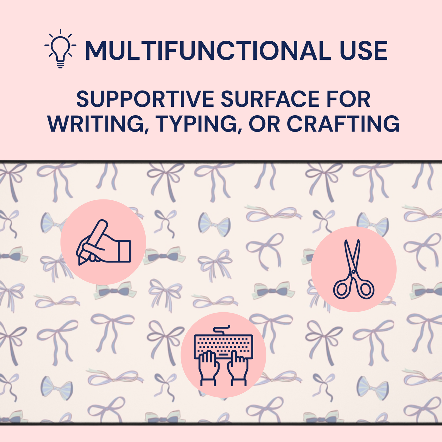 Blue Bows Desk Mat