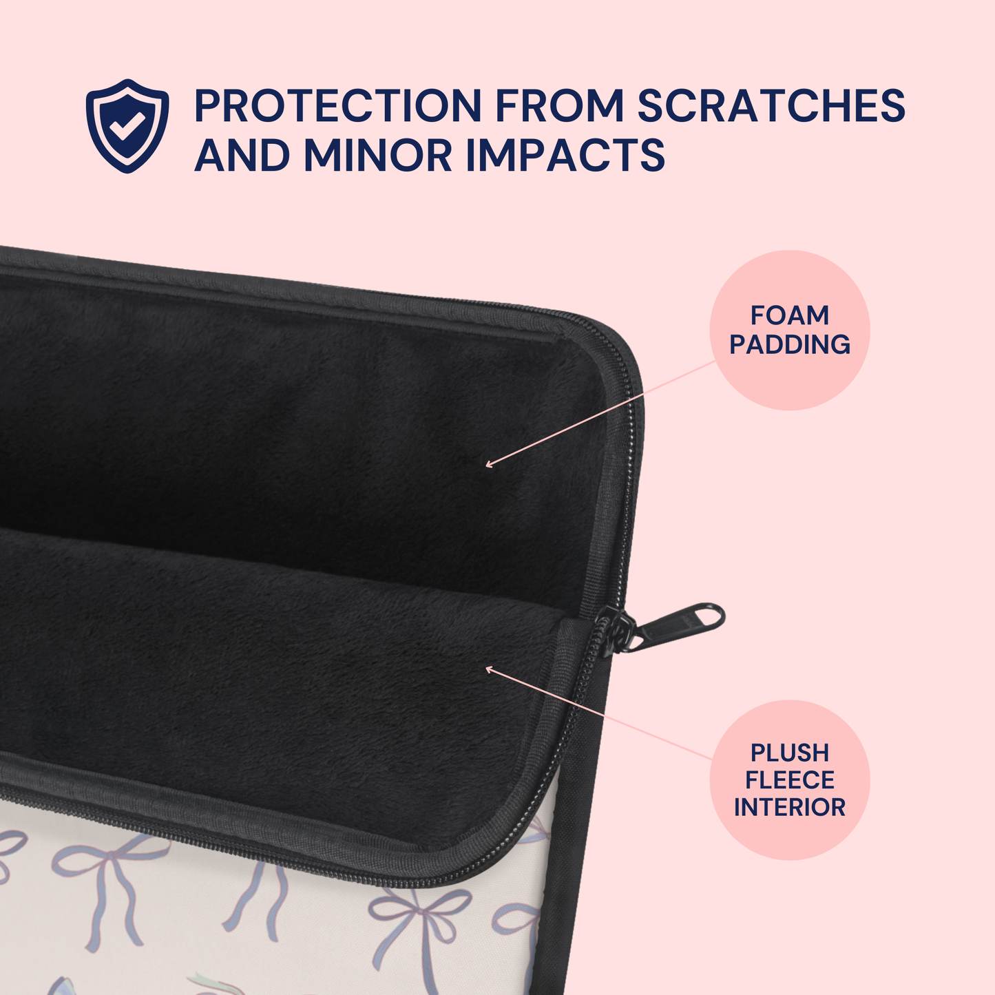 Blue Bows Laptop Sleeve