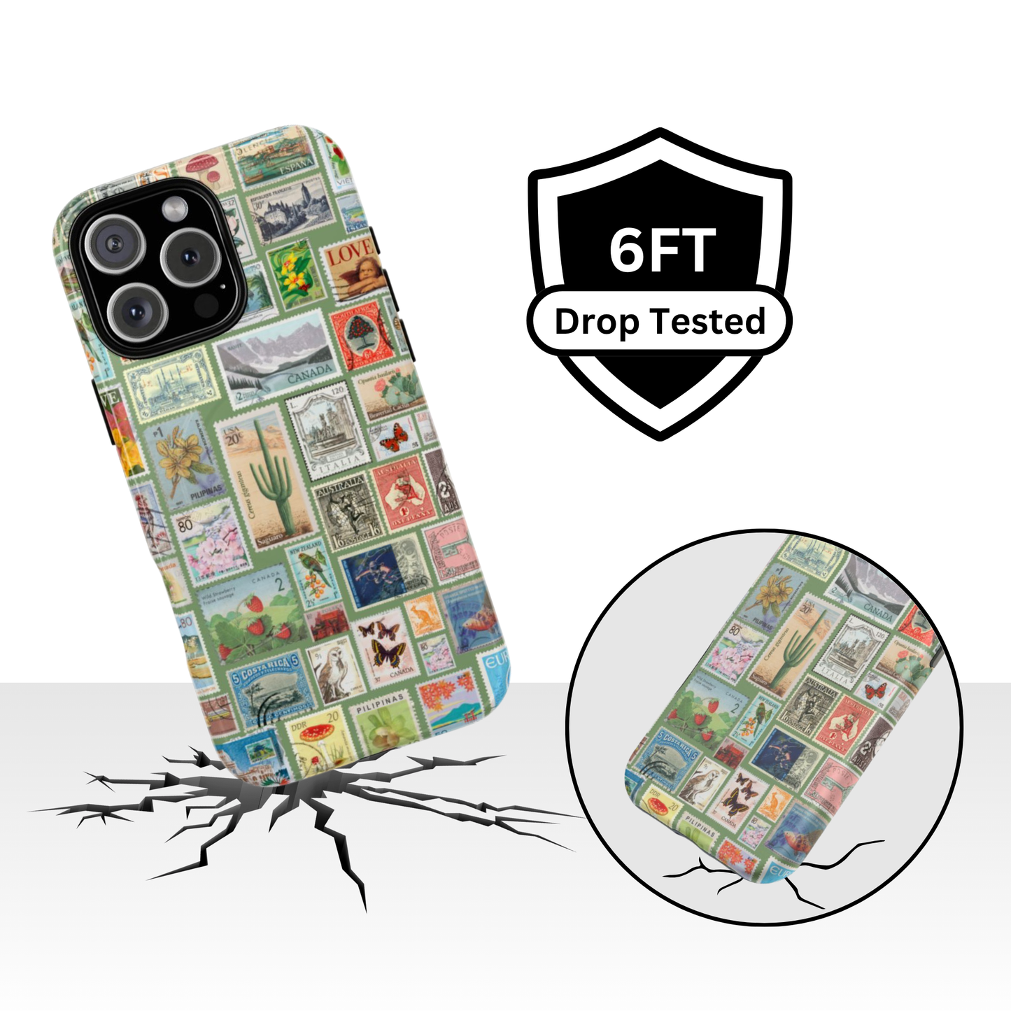 Green Stamp Phone Case