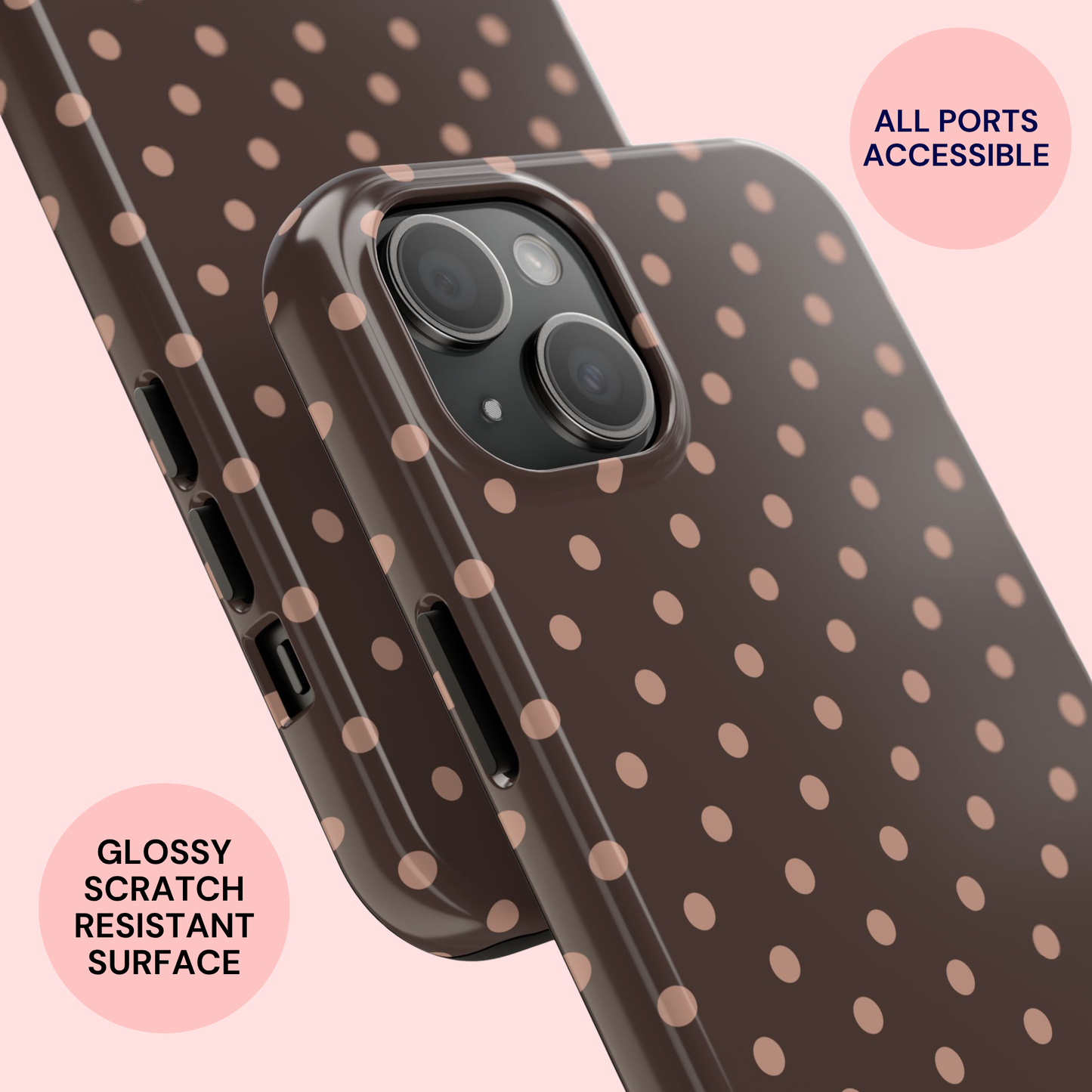 Polka Dot Mocha Case