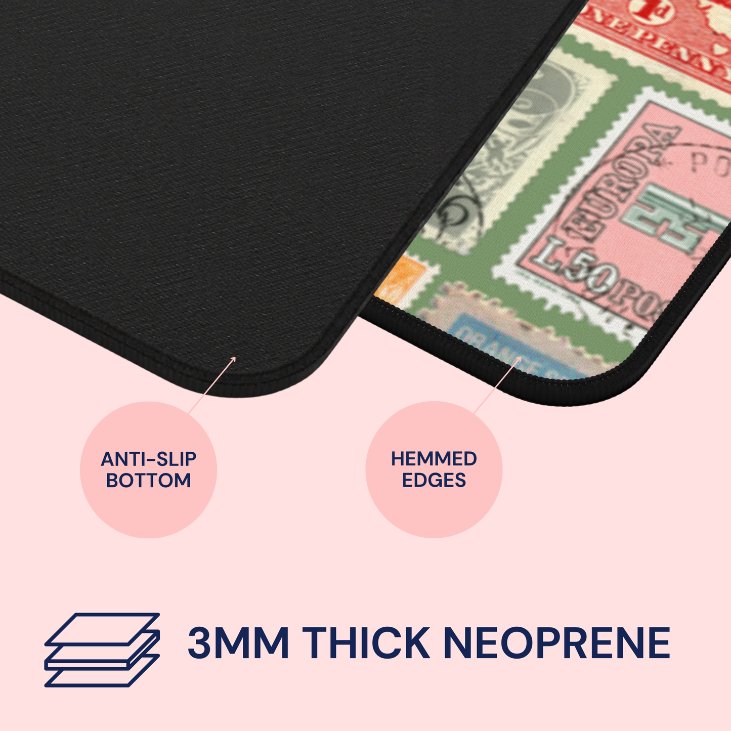 Green Stamp Desk Mat