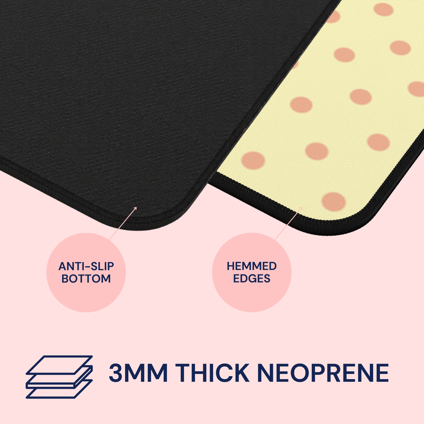 Polka Dot Meringue Desk Mat