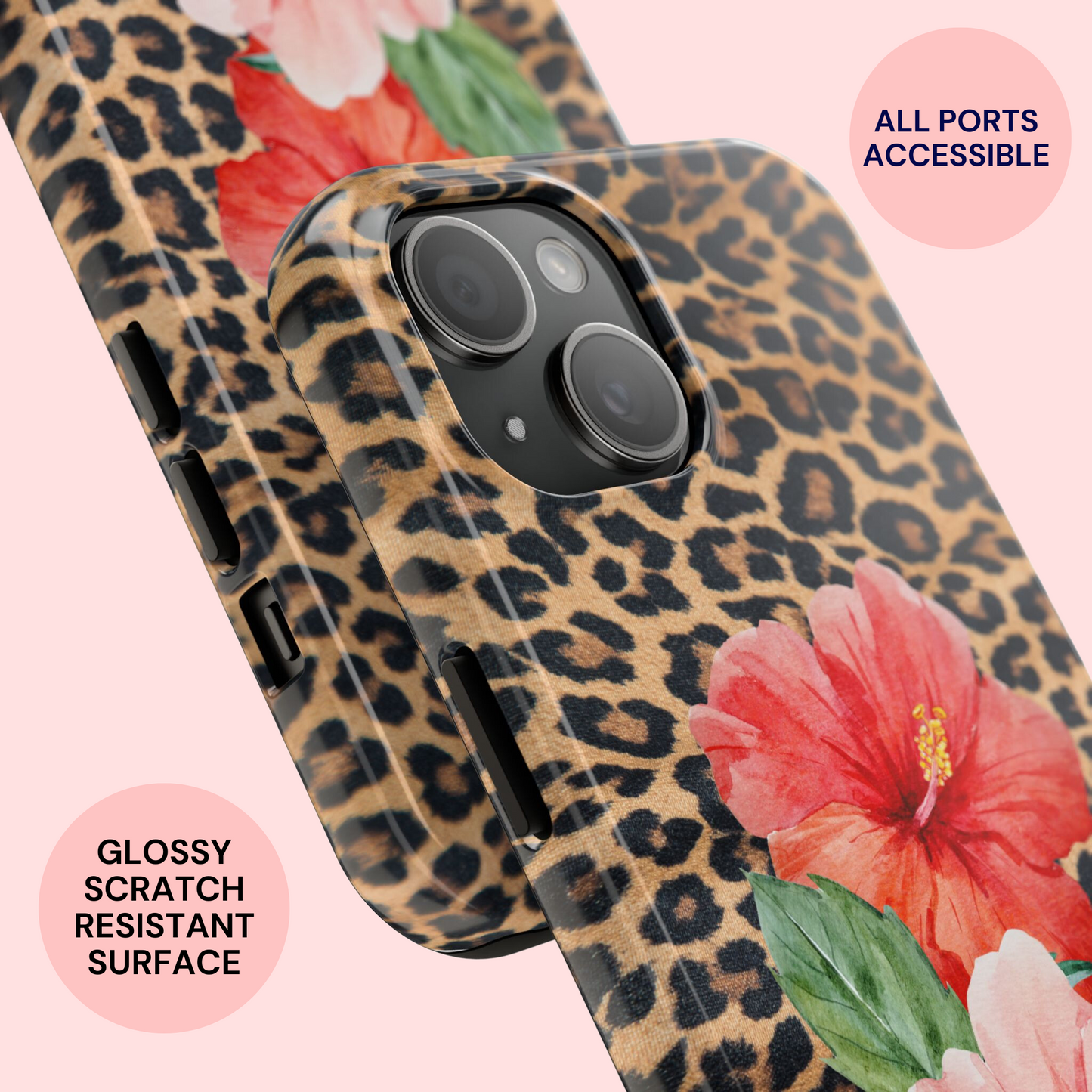 Sunset Hibiscus Cheetah Case