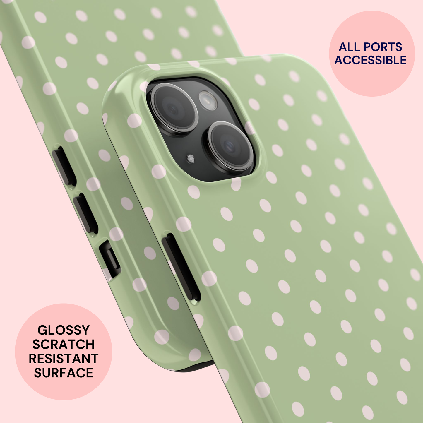 Polka Dot Matcha Case