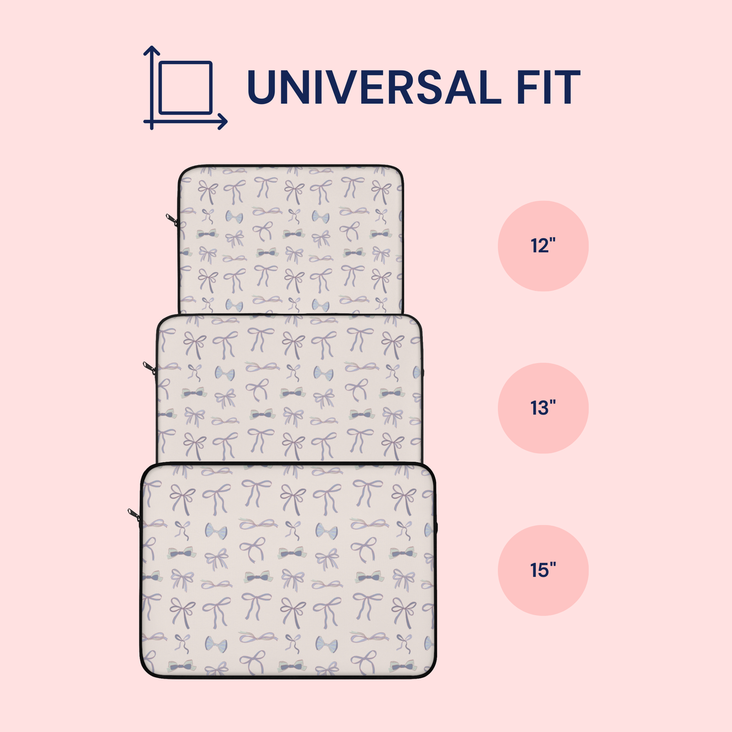 Blue Bows Laptop Sleeve