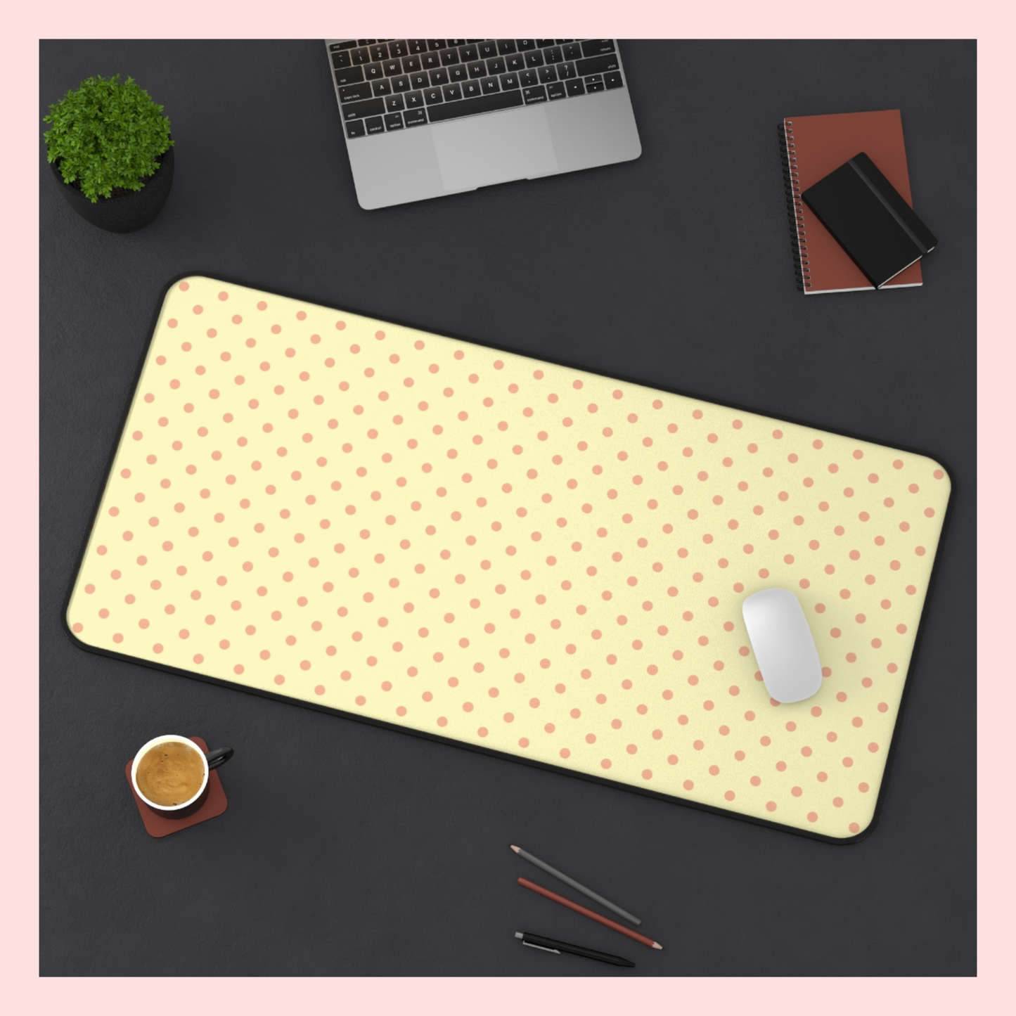 Polka Dot Meringue Desk Mat