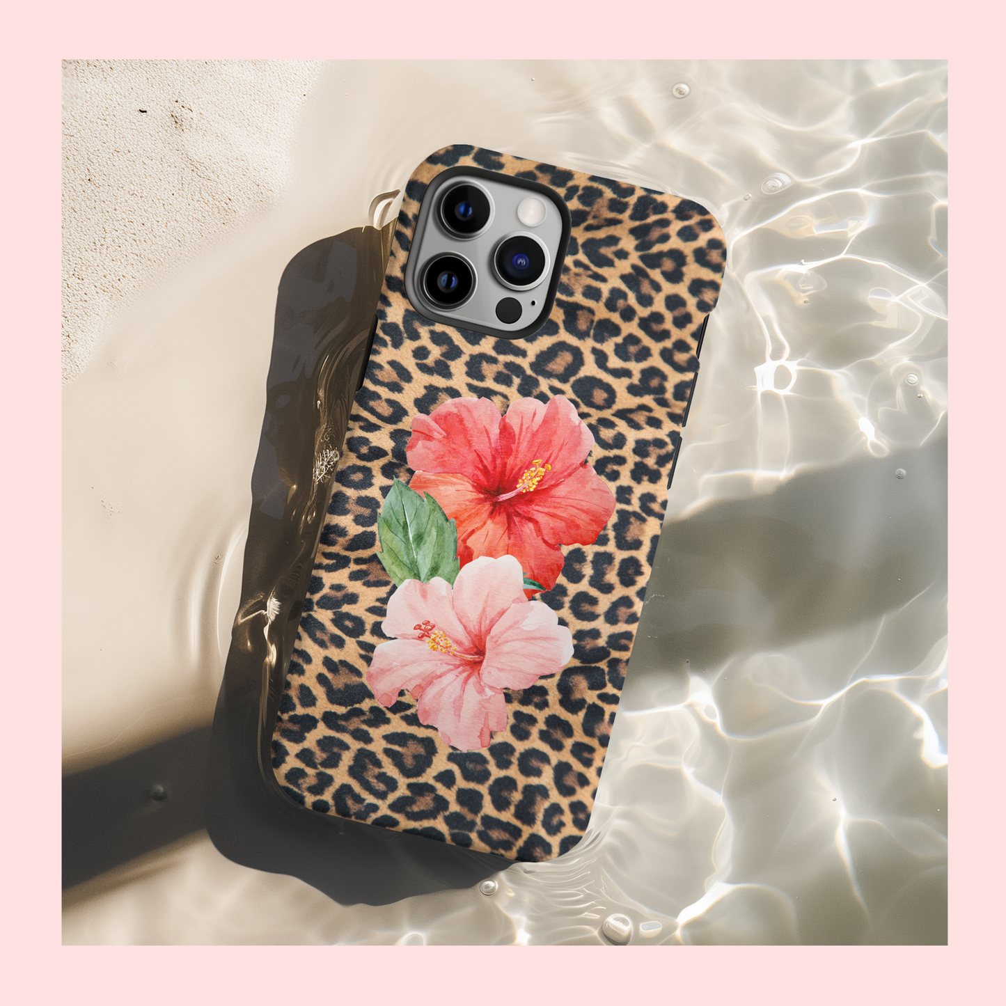 Sunset Hibiscus Cheetah Case