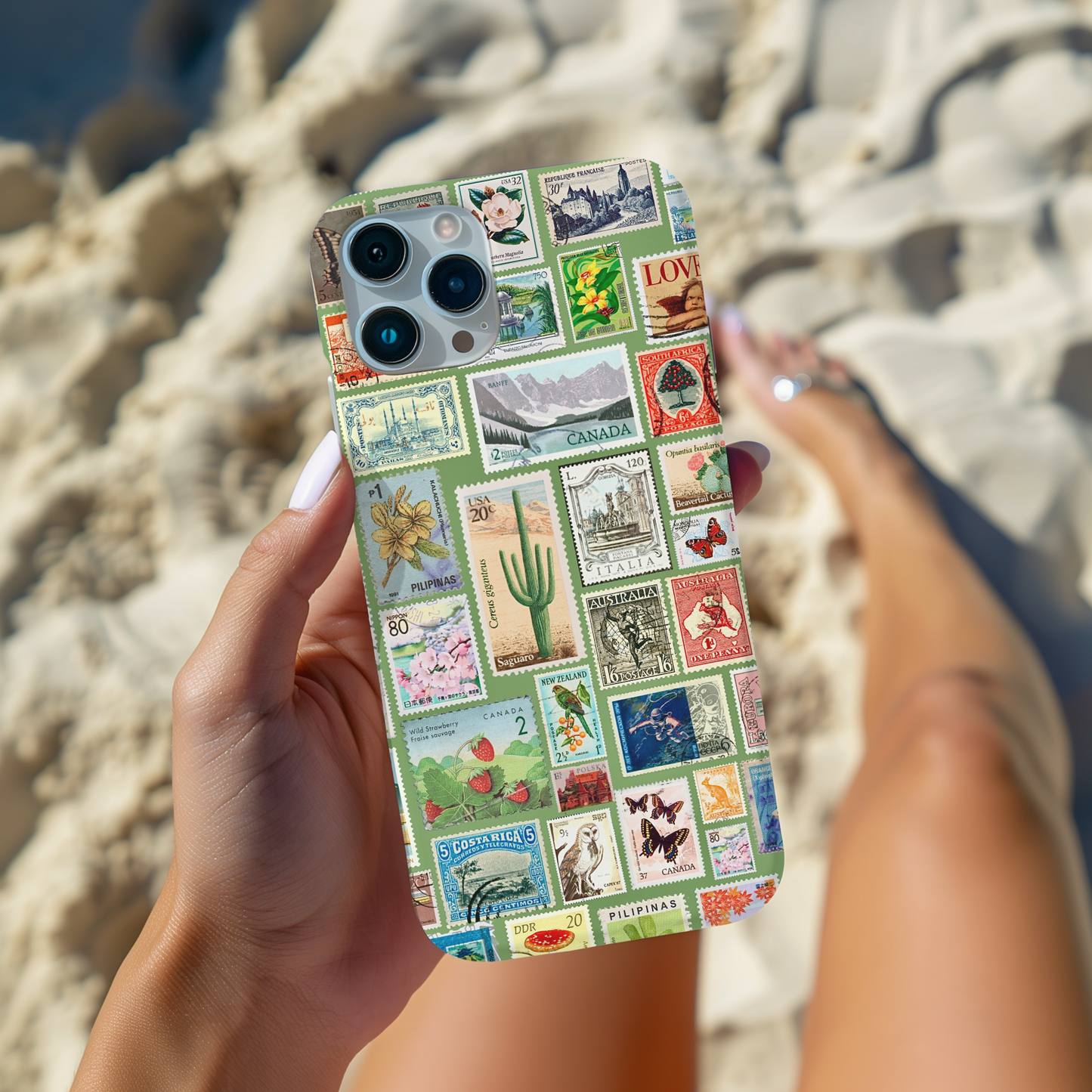 Green Stamp Phone Case