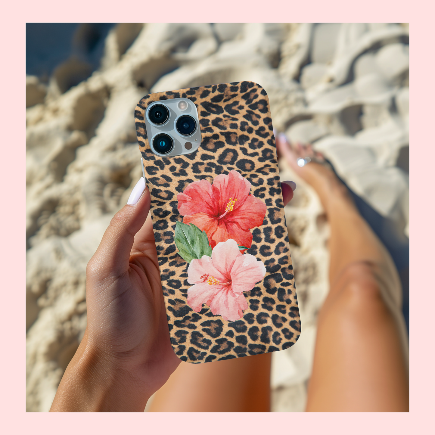 Sunset Hibiscus Cheetah Case