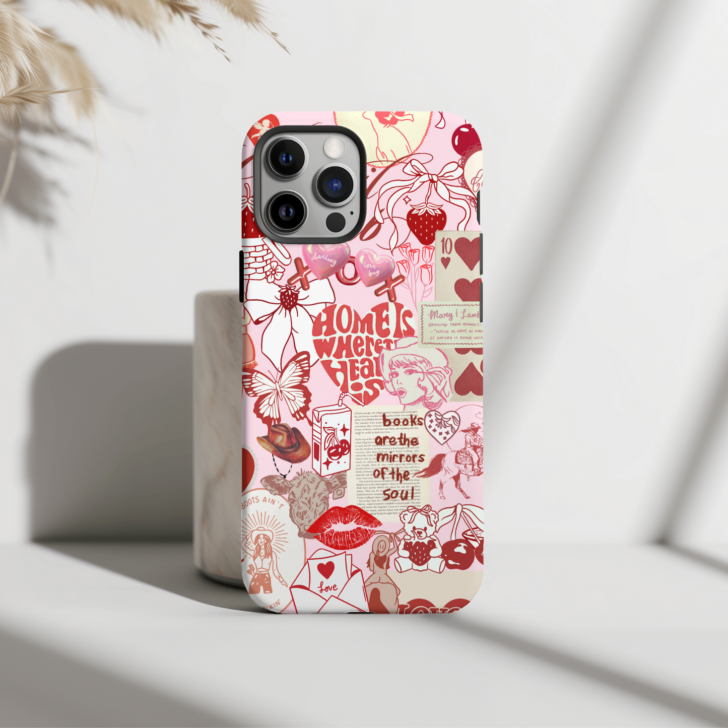 Lucky You Red Collage Phone Case