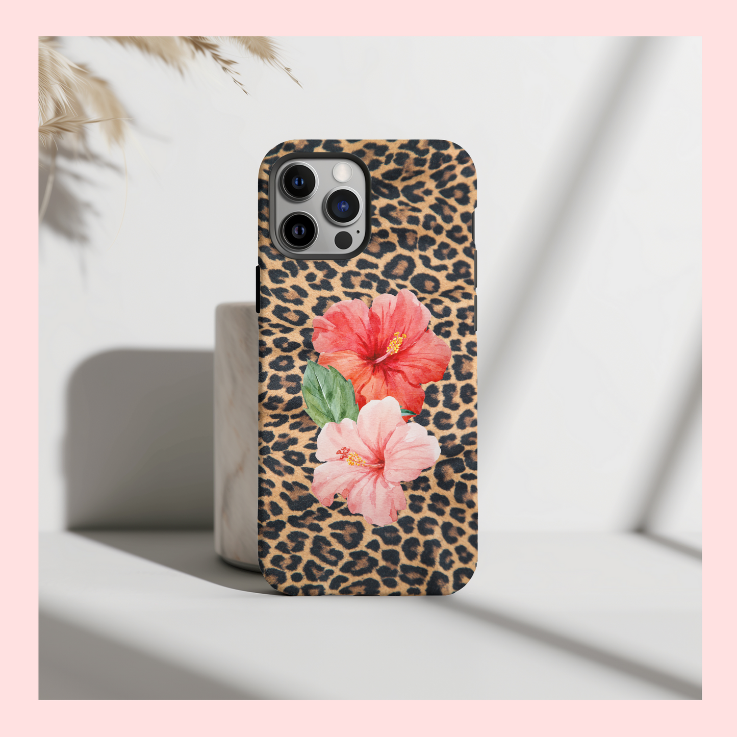 Sunset Hibiscus Cheetah Case