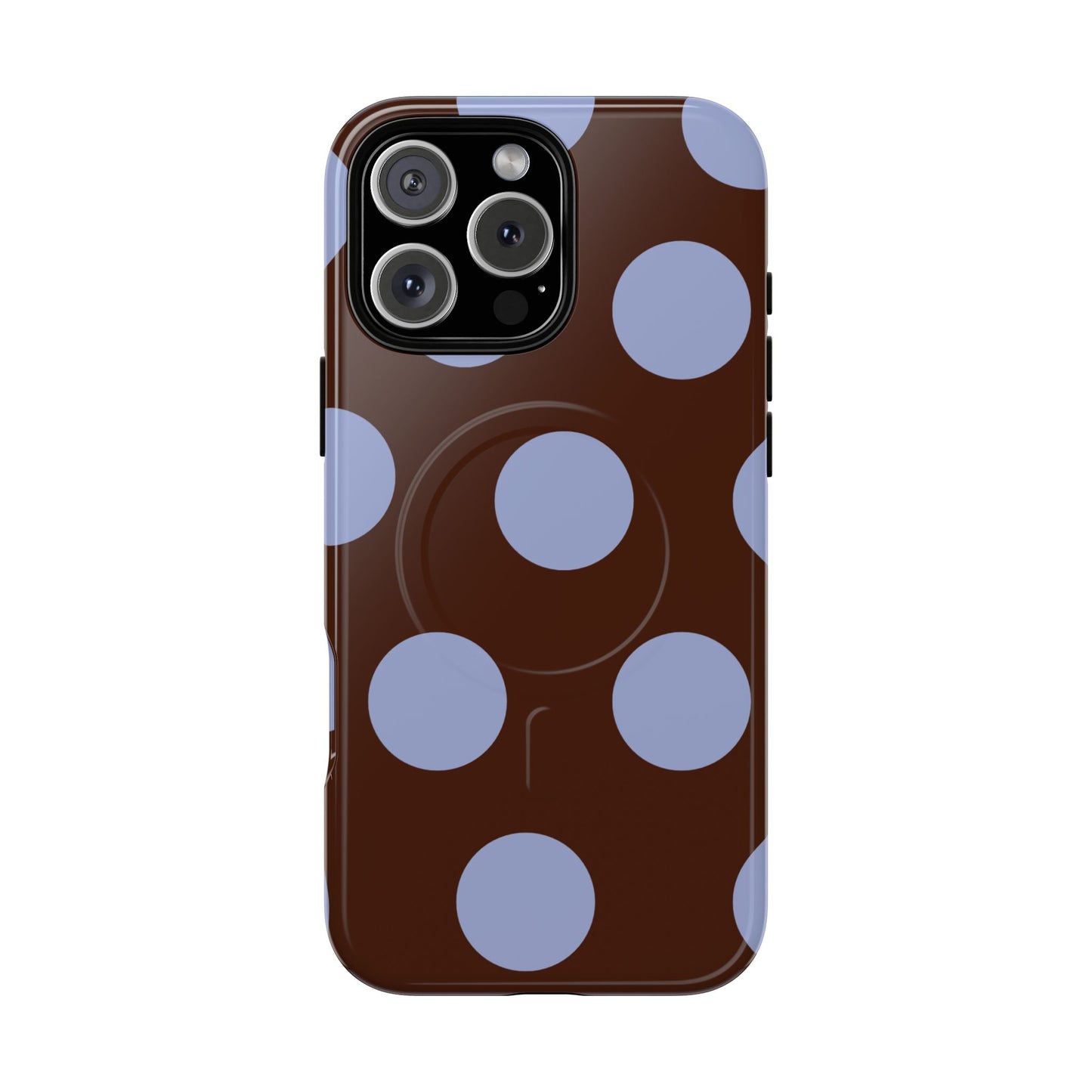 Chocolate Blue Large Polka Dots