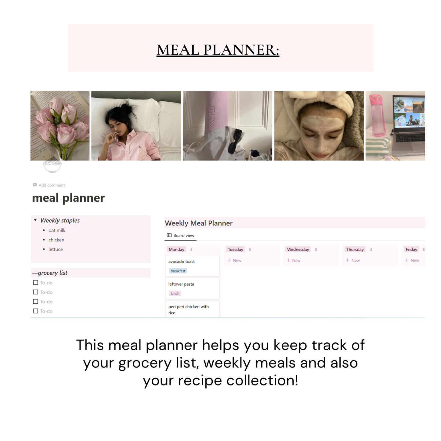 Glow Up Notion Templates | Pink - Wellness By Her Shop
