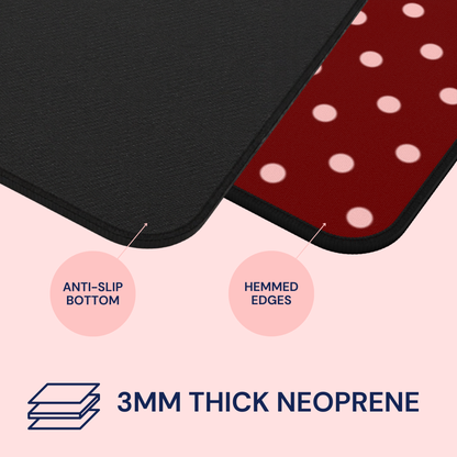 Polka Dot Cherry Desk Mat