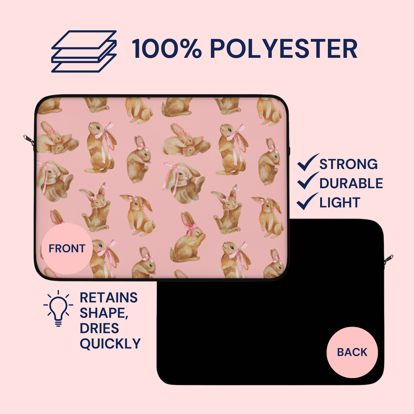 Bunny Bows Laptop Sleeve