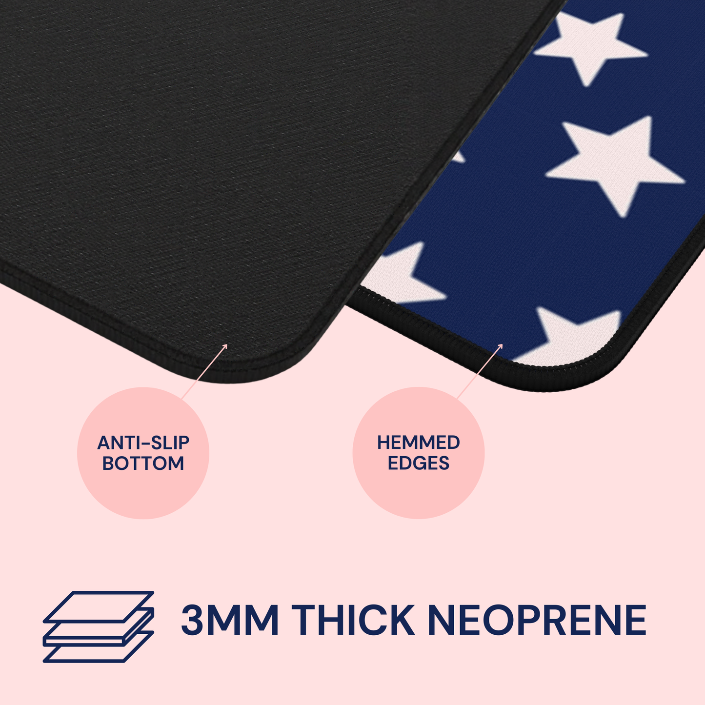 Stars Dark Blue Desk Mat