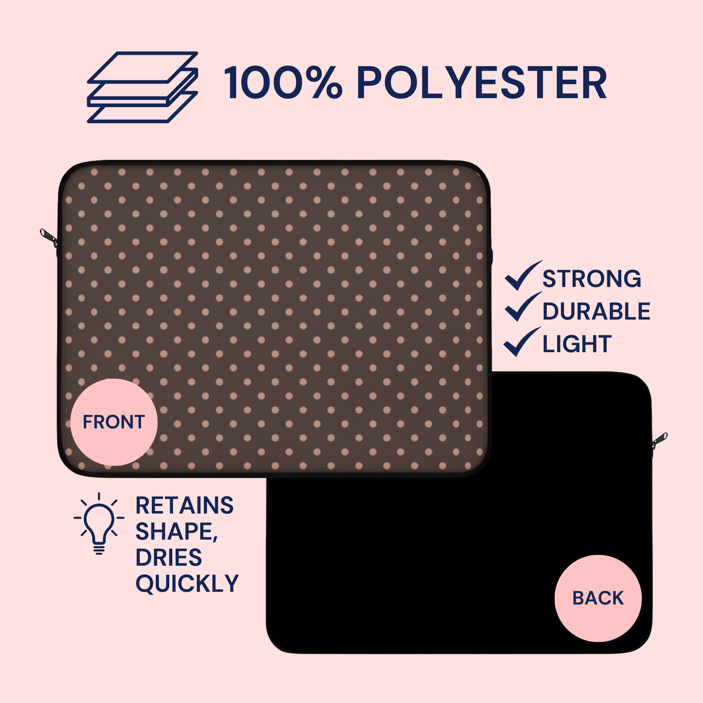 Polka Dot Mocha Laptop Sleeve