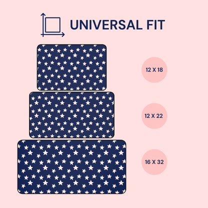 Stars Dark Blue Desk Mat
