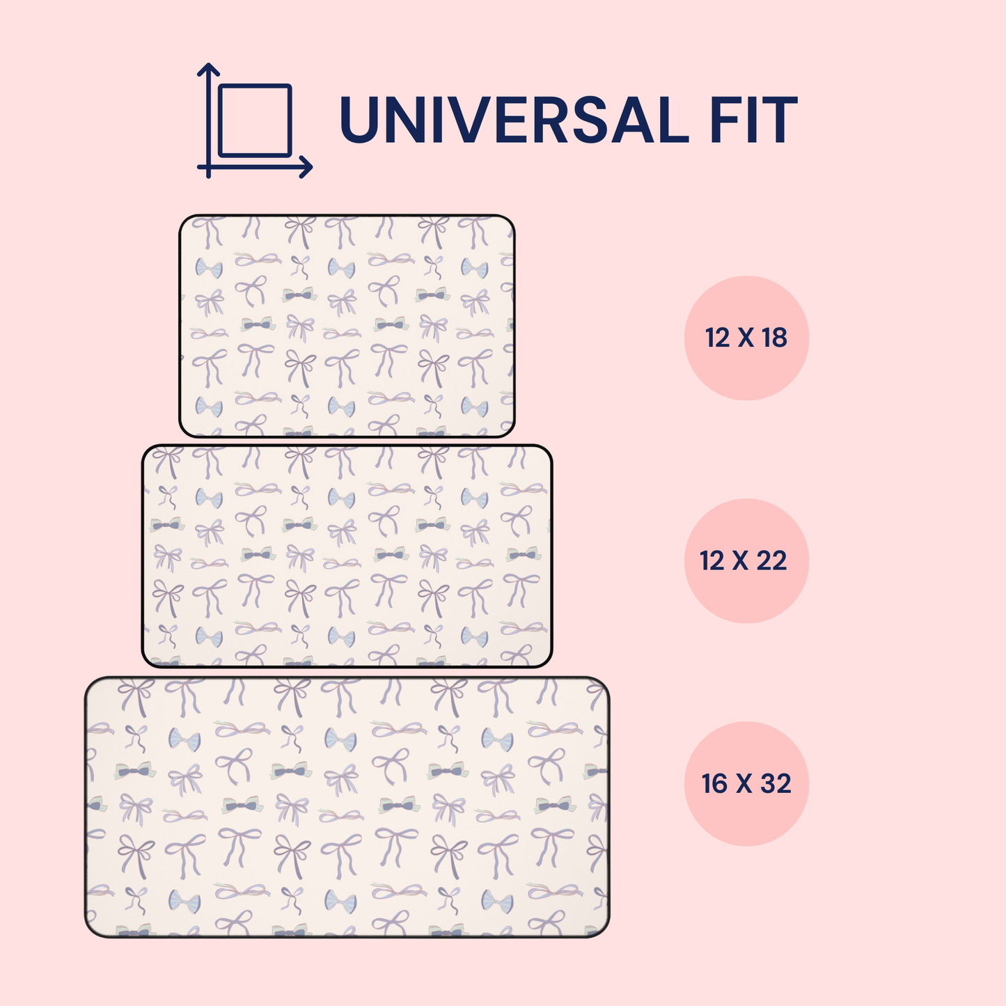 Blue Bows Desk Mat