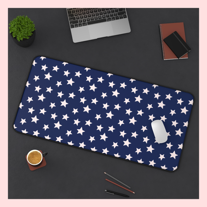 Stars Dark Blue Desk Mat