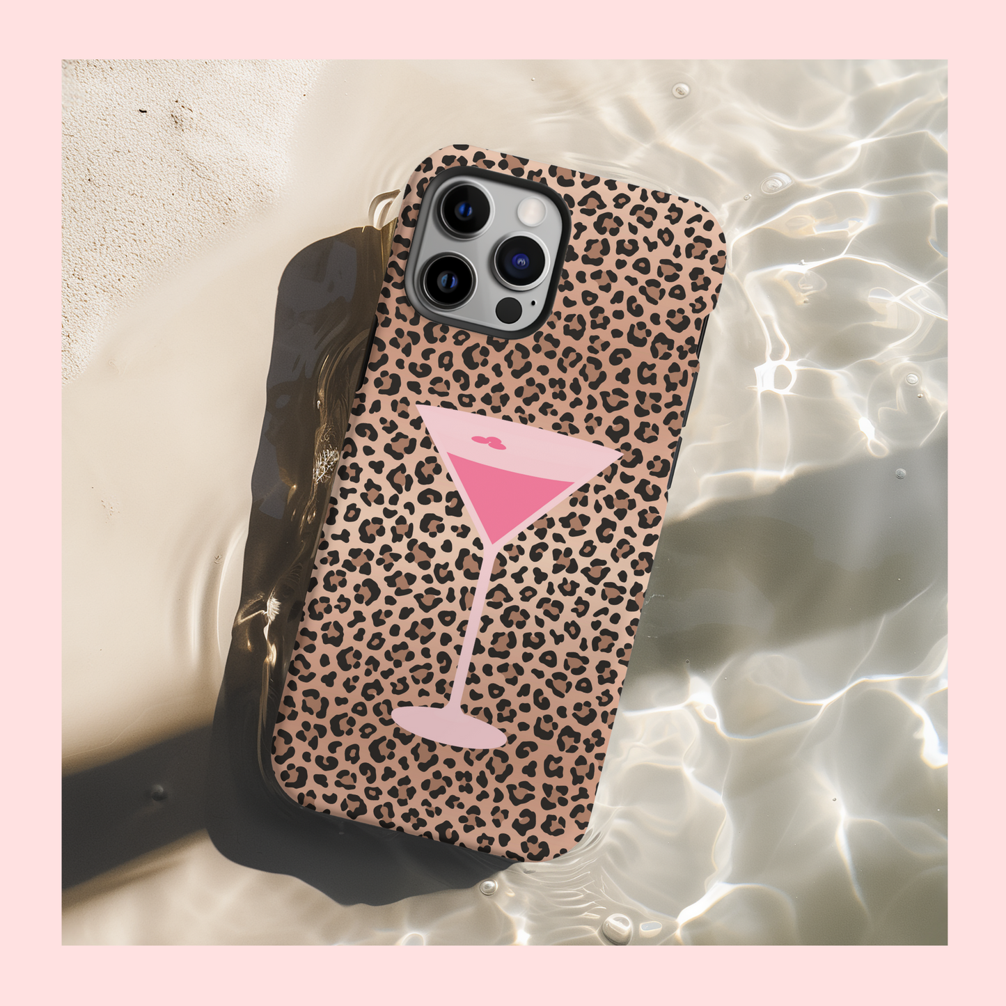 Espresso Martini Cheetah Case (Pink)