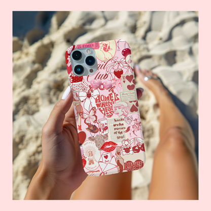 Lucky You Red Collage Phone Case