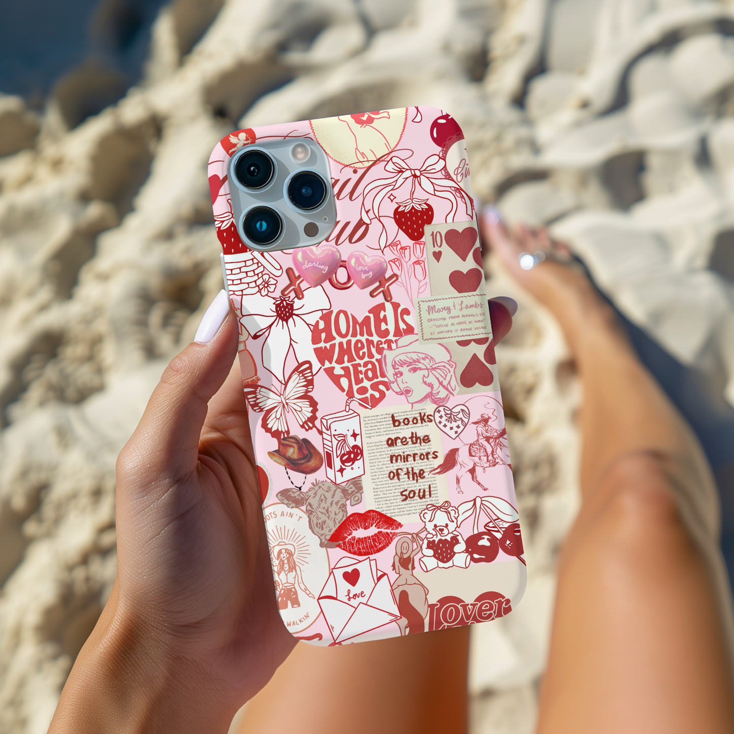 Lucky You Red Collage Phone Case