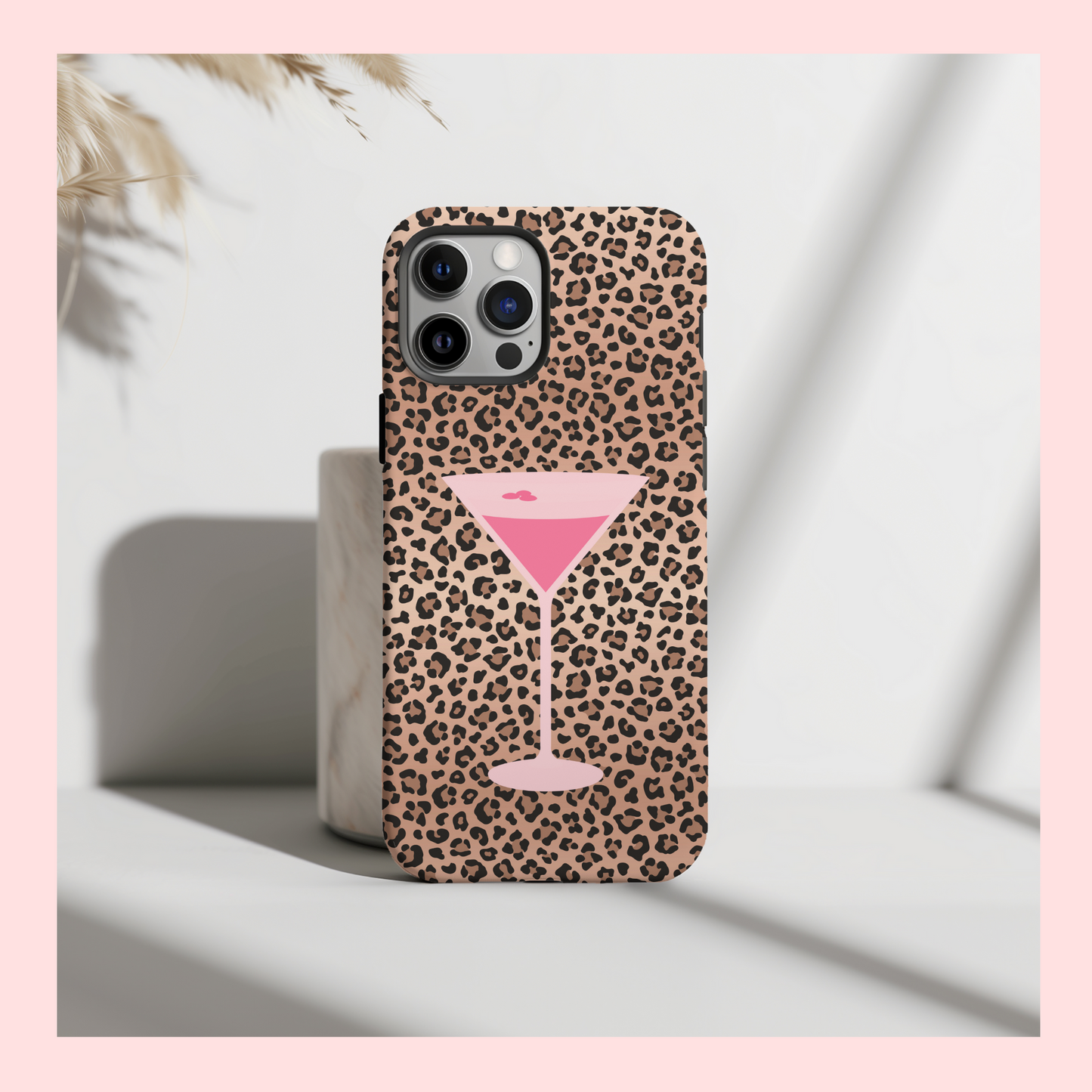 Espresso Martini Cheetah Case (Pink)