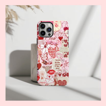 Lucky You Red Collage Phone Case