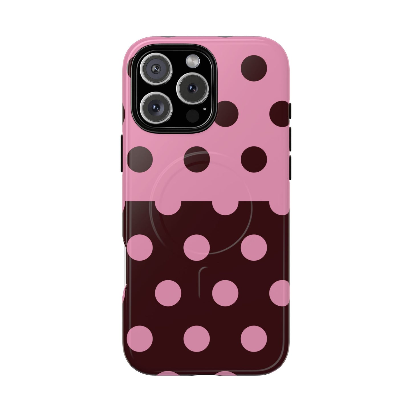 Pink & Brown Polka Dot Split Case