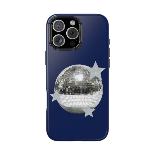 Navy Disco Ball & Stars Case