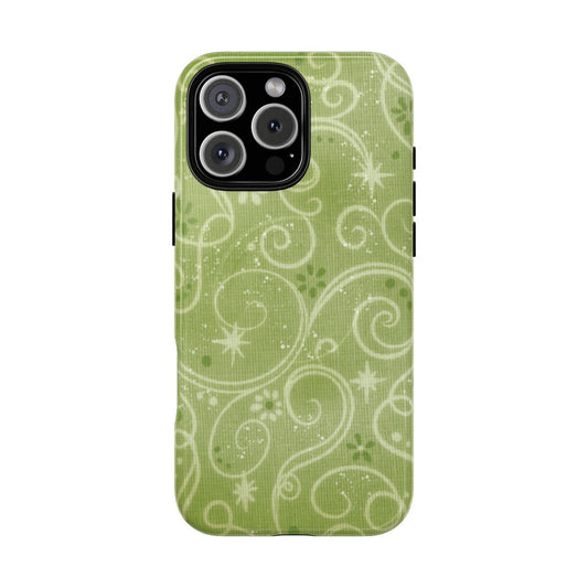 Green Y2K Swirls Case