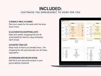 Weekly Meal Planner Spreadsheet (Premium Version) – Wellness By Her Shop