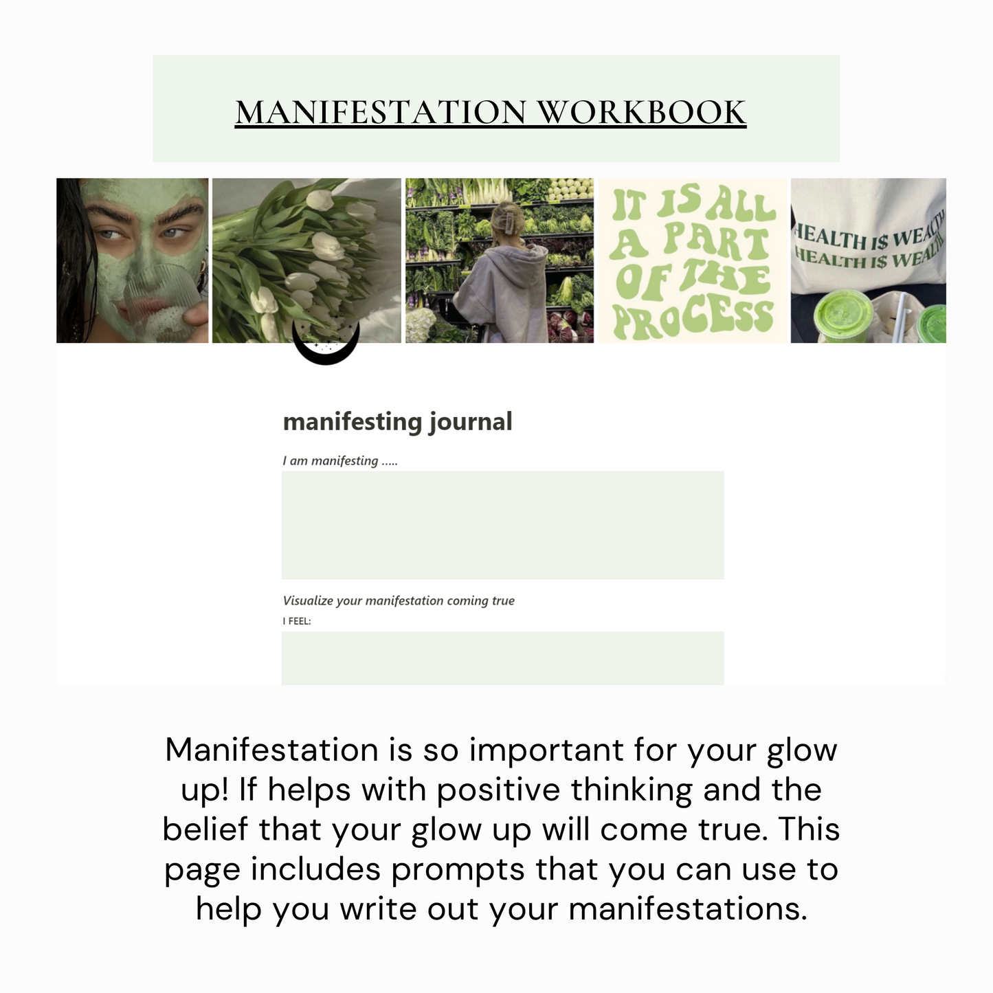 Glow Up Notion Templates | Green - Wellness By Her Shop