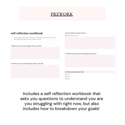 Glow Up Notion Templates | Pink - Wellness By Her Shop